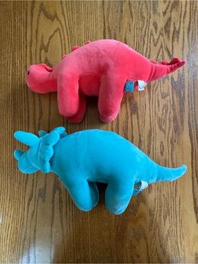 Plush Dino Toys- Blue and Red (Manhattan Toy Company)